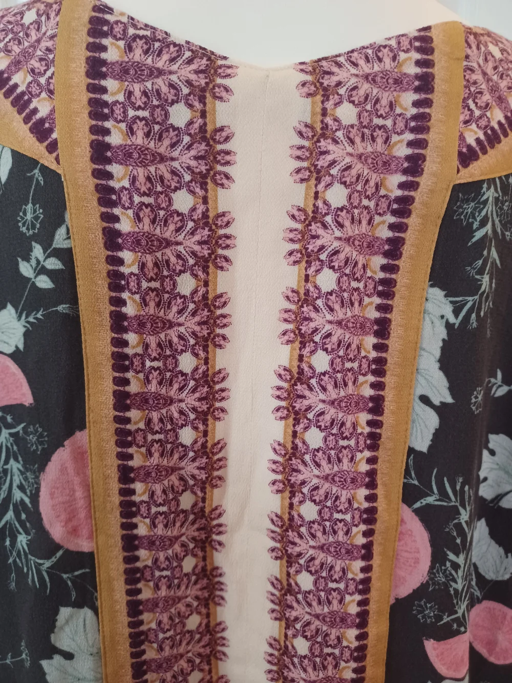 Free People Freshly Squeezed Citrus Floral Kimono Top Tie Sleeve Size XS Boho